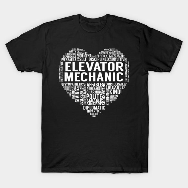 Elevator Mechanic Heart T-Shirt by LotusTee